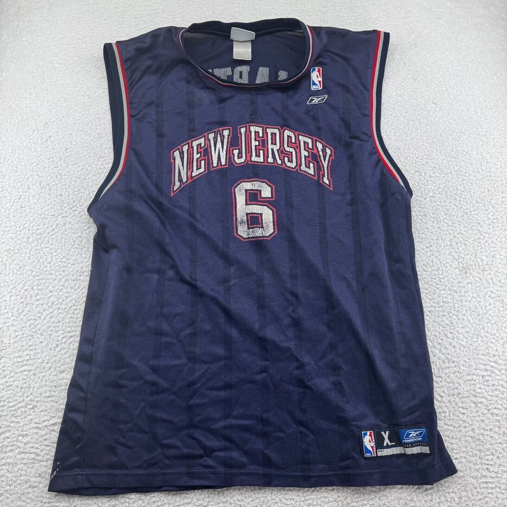 Vintage Reebok New Jersey Nets Kenyon Martin Jersey Mens XL Blue NBA Authentic *